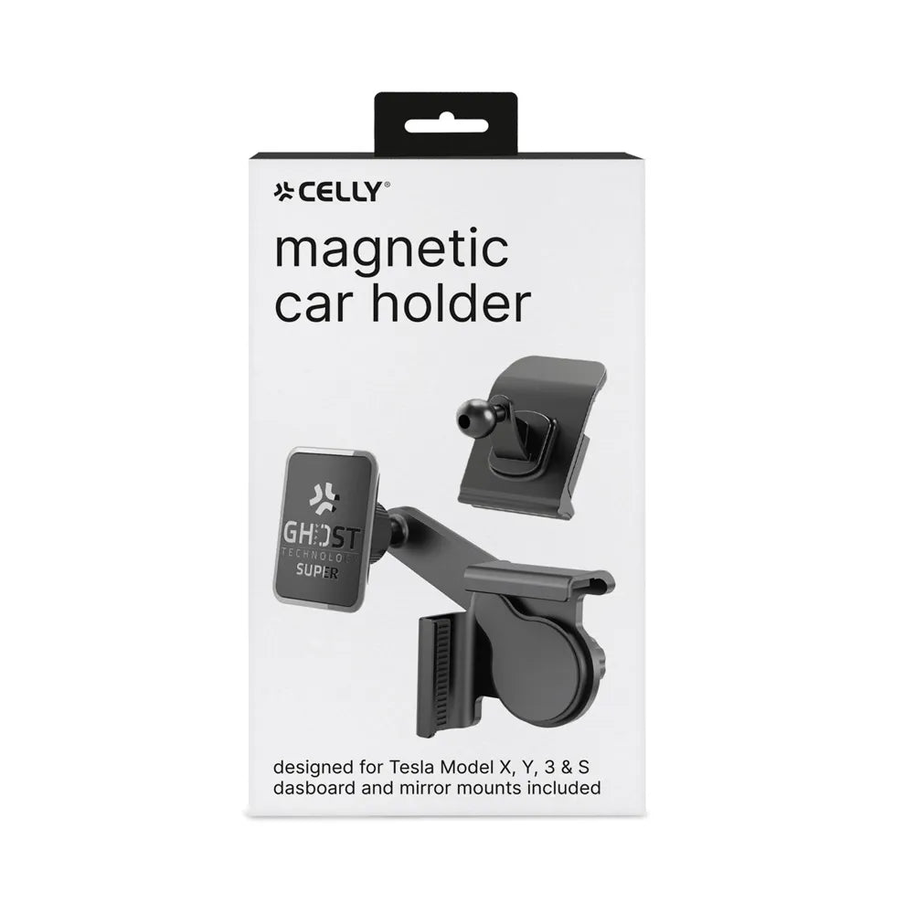 Celly GHOSTSUPERPLUST magneettinen puhelinteline Tesla-malleihin X, Y, 3 ja S
